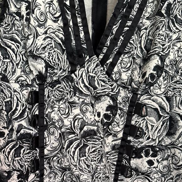 Super Nice Authentic Living Dead Souls Structured Top with lace and buckles - Picture 8 of 9